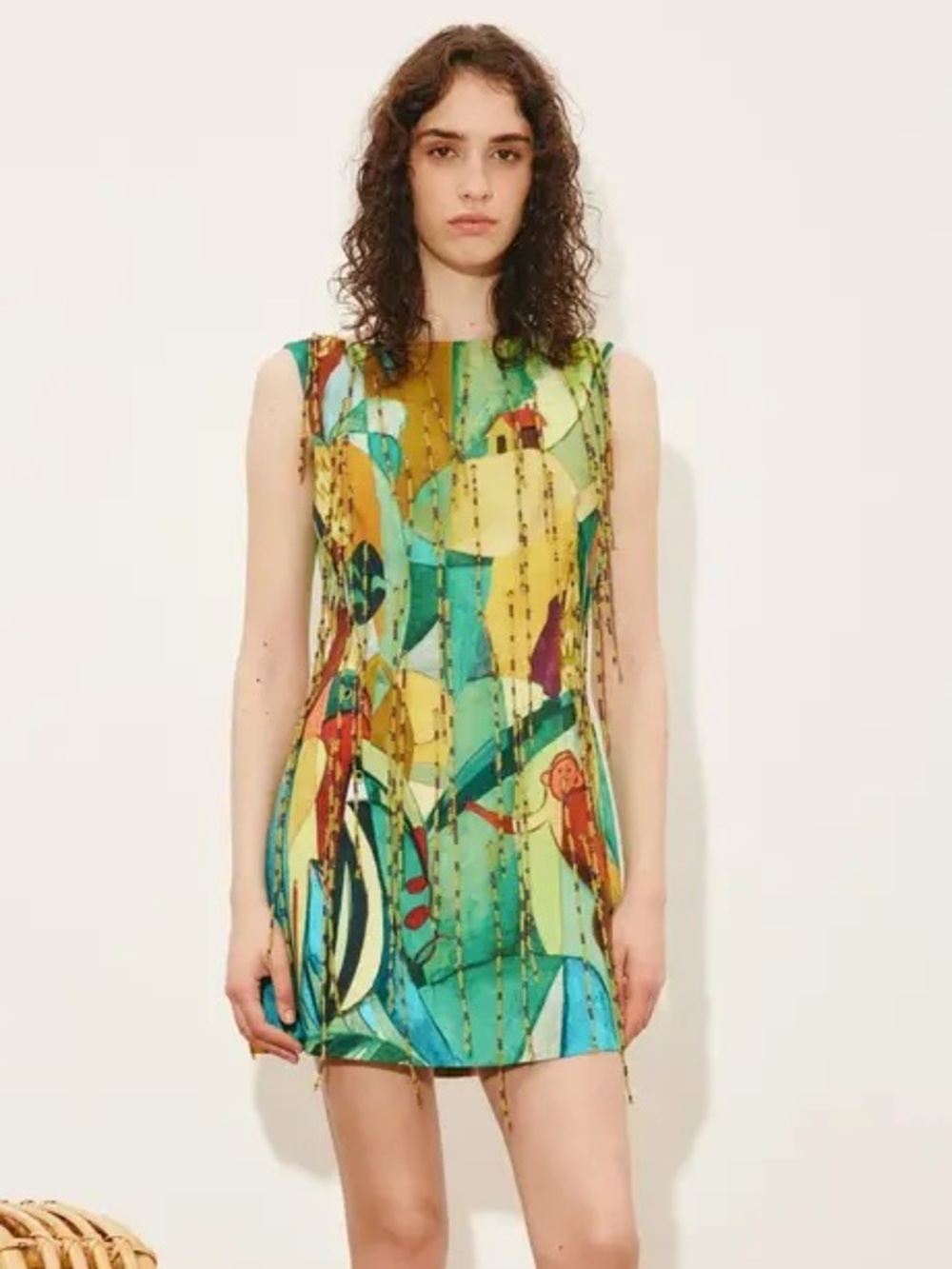 Alemais Mokshini Beaded Fringe Mini Dress Sz 4 NWT